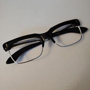 Vintage Black/Silver Classic Unisex Eyeglass Frame  ITALY